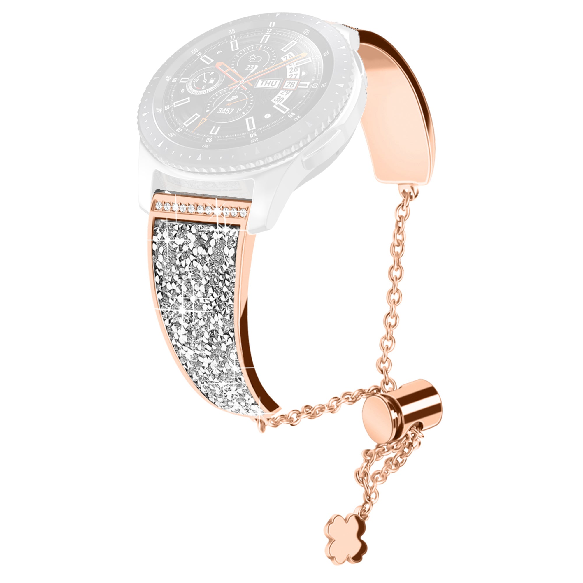 Chain Watch Band for Garmin Venu 2 Forerunner 265 255 Rhinestone Decor 22mm Metal Wristband Strap Chain Watch Band for Garmin Venu 2 Forerunner 265 255 Rhinestone Decor 22mm Metal Wristband Strap